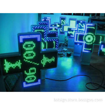 P16 Double Face Rb Outdoor LED Pharmacy Cross for Drugstore